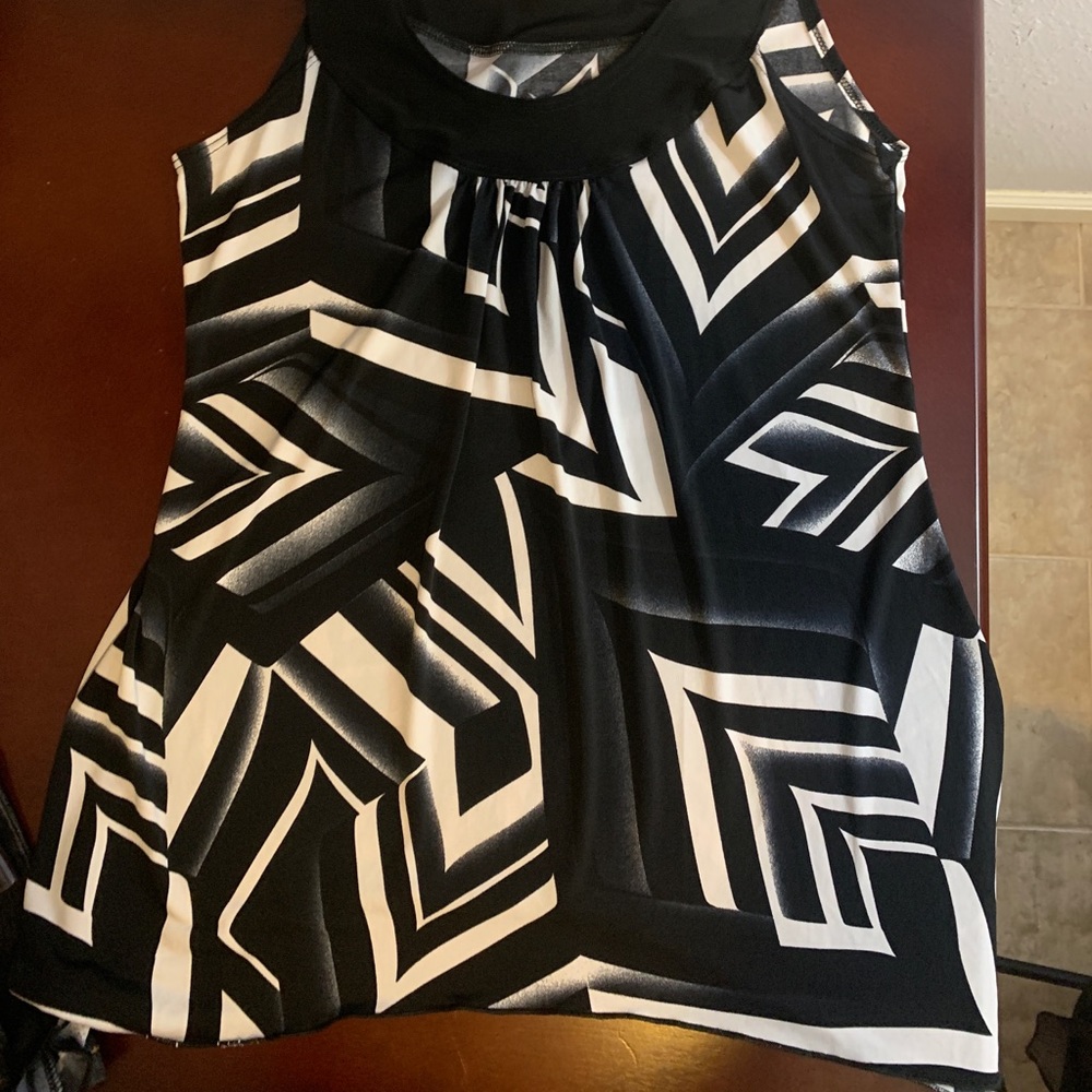 Silky black and white tank top